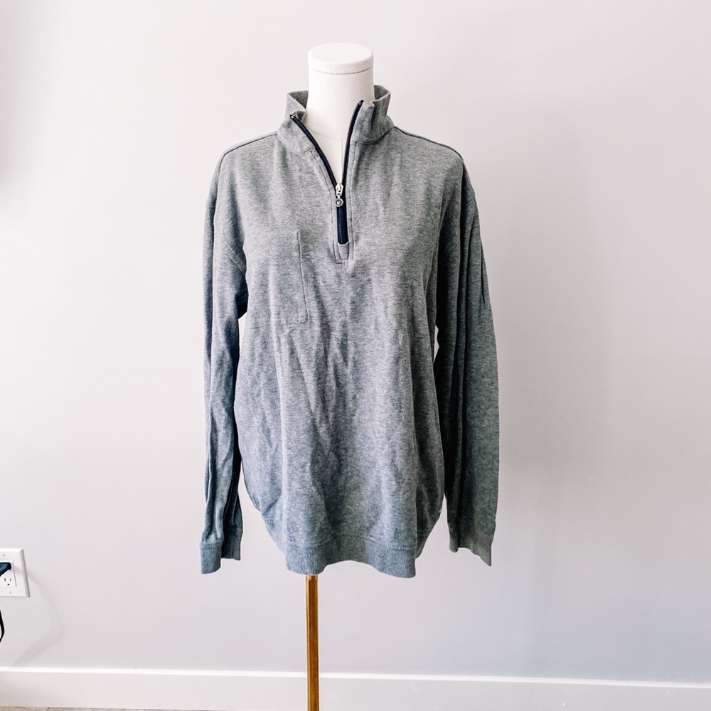 Linksoul Men's Heather Gray Zip-Up Sweater